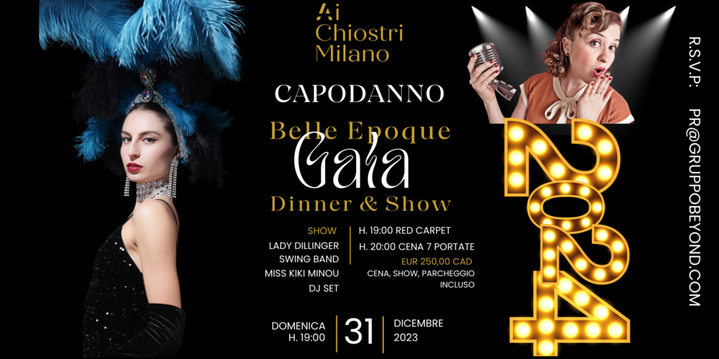 Ai Chiostri Milano, articolo su beyond the magazine, capodano 2024, belle epoque gala dinner